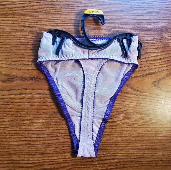 No Boundaries Juniors Floral Embroidered Mesh Thong 2 Pack - Picture 5 of 5